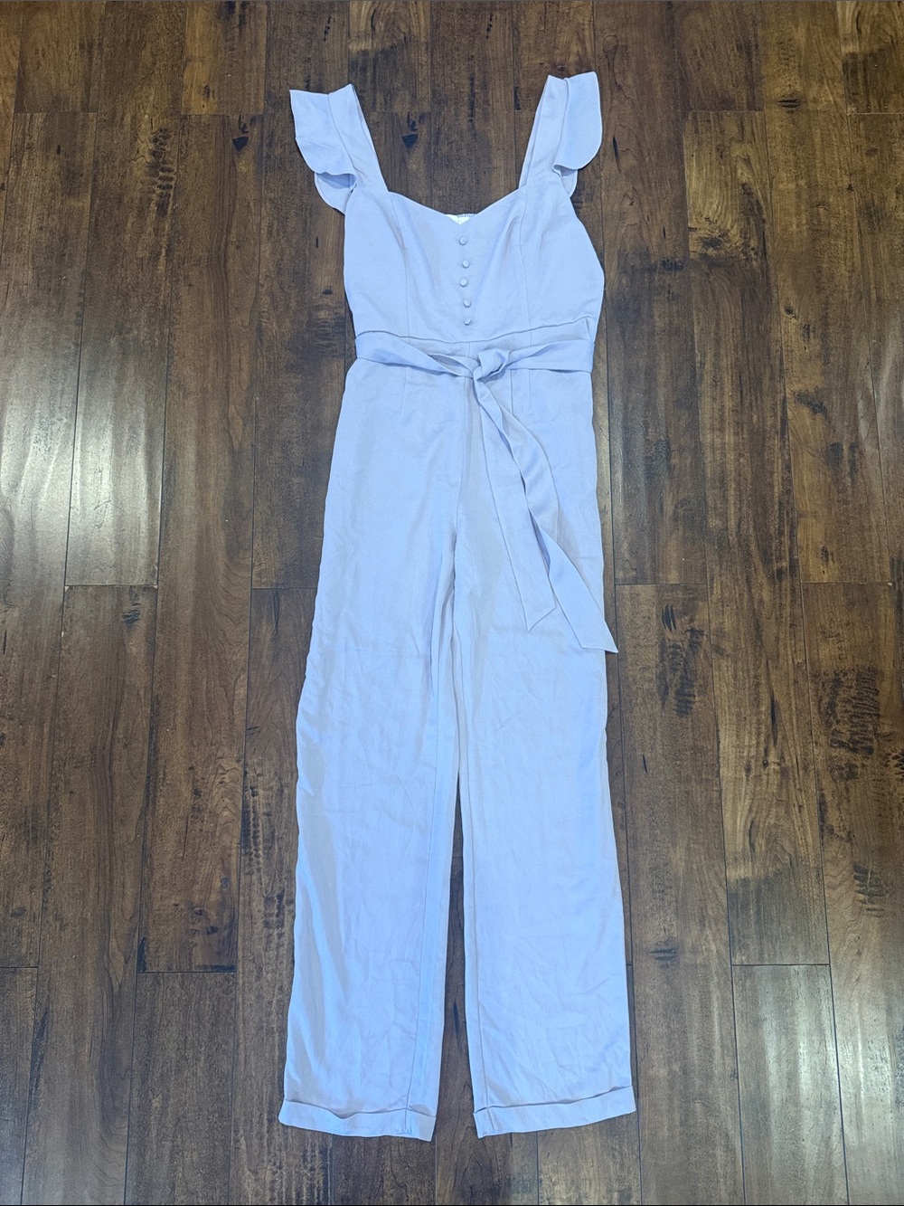 Sleeveless Lilac Wide-Leg Jumpsuit with Tie Waist